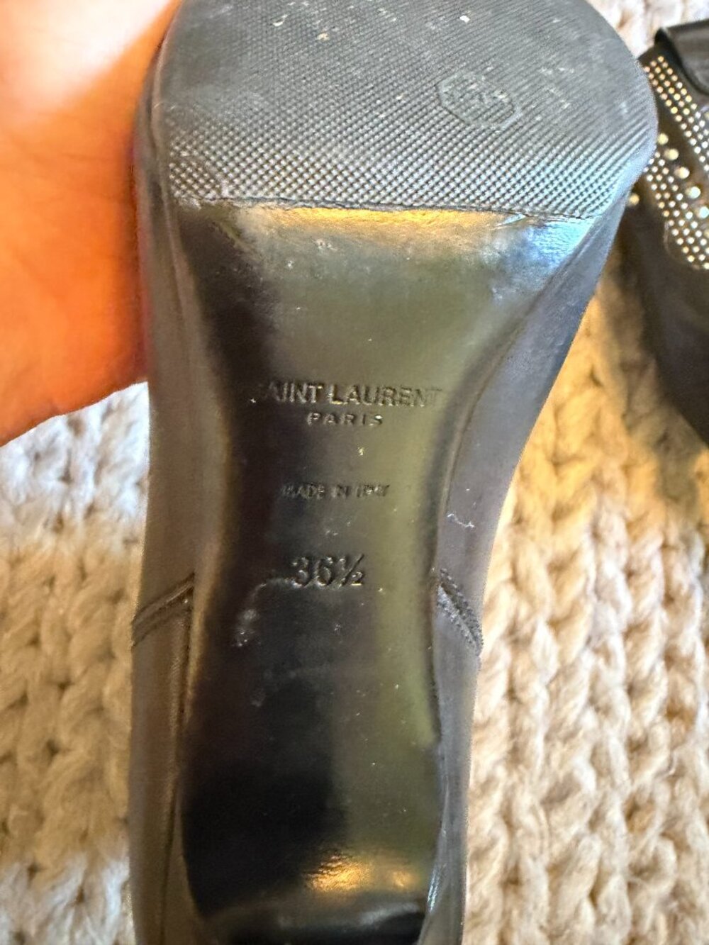 Saint Laurent Debbie Studded Leather Boots Yves Saint Laurent Size 36.5 - Picture 12 of 13